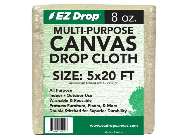 Painter's Large Canvas Fabric Drop Cloth for Painting (5 ft. x 20 ft.)