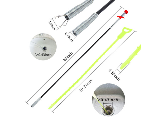 Flexible Grabber Claw Pick Up Reacher Tool (Drain Clog Remove Tool), With 4 Claws Bendable Hose Pickup Reaching Assist Tool for Litter Pick, Home...