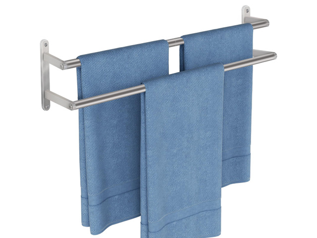 Double Towel Bar, 24Inch Towel Rack for Bathroom, Stainless Steel Double Bath Towel Bar, Wall Mounted Towel Holder, Double Towel Rod Towel Rail...