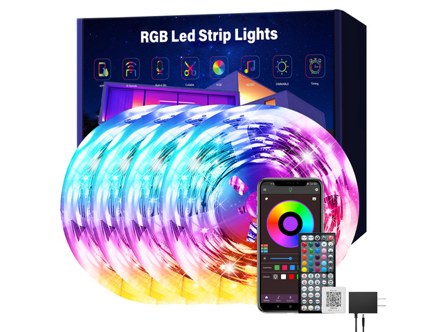 Led Lights for Bedroom 400 ft (4 Rolls of 100ft) Led Lights Music Sync RGB Led Strip Lights with Remote App Control, Color Changing Led Lights for...