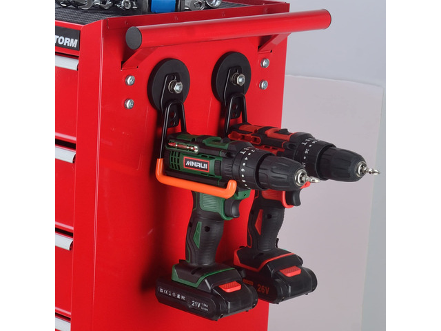 Magnetic Power Tool Organizer,Cordless Drill Garage Hook Heavy Duty,Large & Strong Manget with Hooks for Garage,Workshop Organization,2 Pack Hooks...
