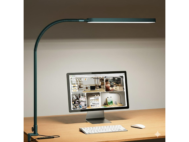 LED Desk Lamp - Desk Light for Home Office - Flexible Gooseneck - 5 Color Modes X 11 Brightness Levels - 1300LM - Timmer & Memory Function - 12W...
