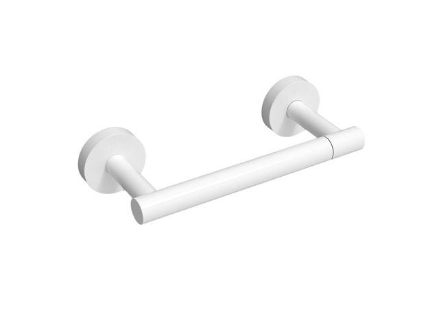 White Toilet Paper Holder SUS304 Stainless Steel Double Post Pivoting Toilet Paper Roll Holder Wall Mounted Toilet Tissue Holder for Commercial...