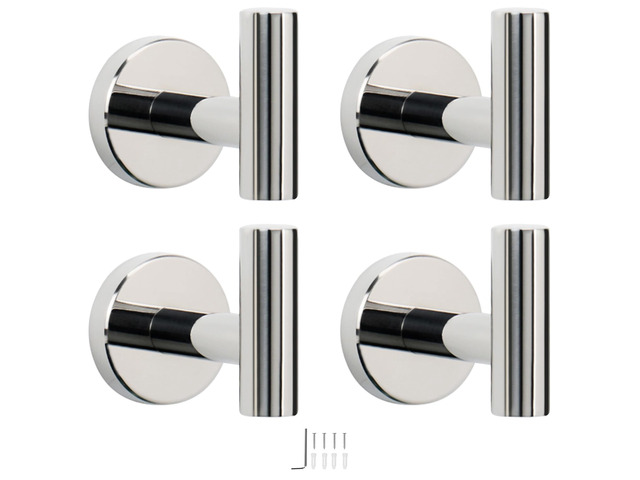 Bath Towel Hooks- SUS 304 Stainless Steel Robe Hook Holder, Heavy Duty Coat Hook for Bathroom Livingroom Hotel Kitchen Garage, Wall Mounted (Chrome...