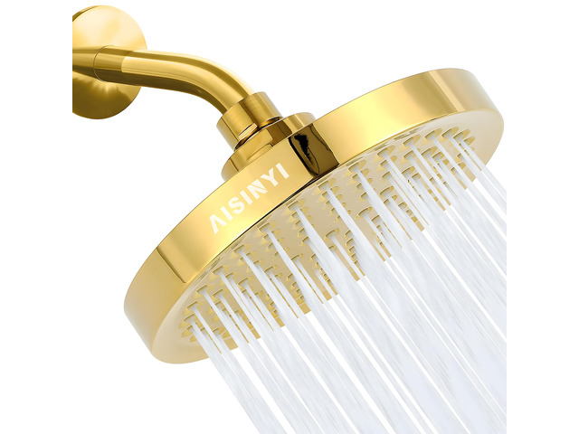 High Pressure Rainfall Shower Head, 6 Inches Showerhead with Perfect Adjustable Replacement, Removable Restrictor, Easy Installation for Your...