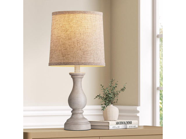 Farmhouse Table Lamps - 22' Rustic Lamp for Bedroom Living Room, Boho Bedside Lamps for Night Stands End Table Office Desk Lamp Nightstand with...