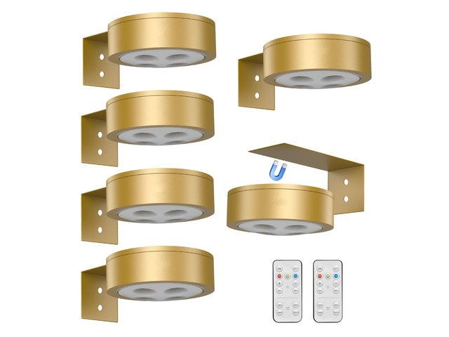 6Pack Picture Light Wireless Wall Painting Light 3 Lighting Art Display, Brightness Dimmable Timer Auto-OFF, Remote Control Battery Light Indoor...