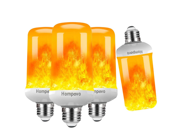 Upgraded Flame Light Bulbs for Home Decor with Upside Down Effect 4-Mode LED E26/E27 Flickering Light Bulbs for Halloween Christmas Party Patio...