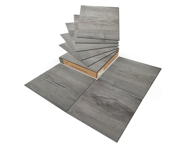 30-Pack Peel and Stick Vinyl Floor Planks, 12 x 12 in, Taupe Ash Premium Vinyl, Self-Adhesive, Waterproof, Wood Grain, Fade-Resistant,...