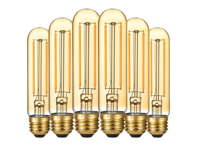 T10 Tubular E26 Light Bulb,Dimmable,Amber Light Bulbs,4w 2200K 4w=Edison Bulbs 40 watt,250lm,AC120V,360°,ETL,No Flicker,Light Bulbs 40 watt for...