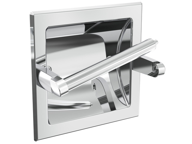 Chrome Recessed Toilet Paper Holder Wall Mounted 304 Stainless Steel Polished Finish Post Pivoting Design Easy to Change Roll, in Wall Toilet Paper...