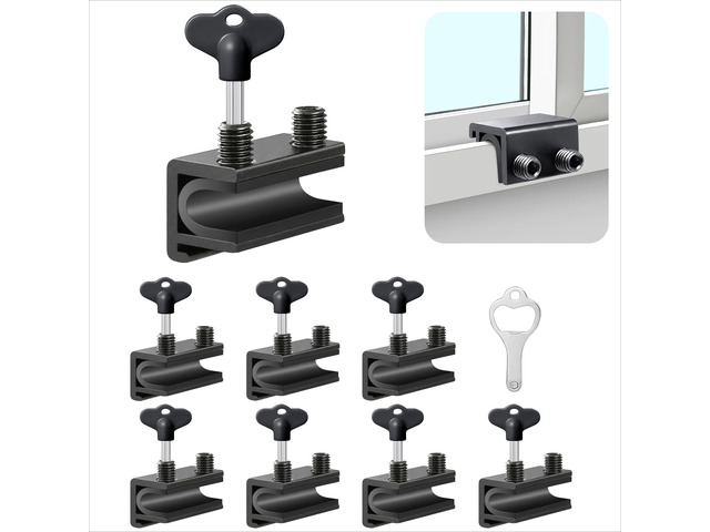 Sliding Window Locks 8 SetsAdjustable Aluminum Stopper for Window Security Window Stopper, Drill-Free Easy Install, Solid Long-Lasting Build for...