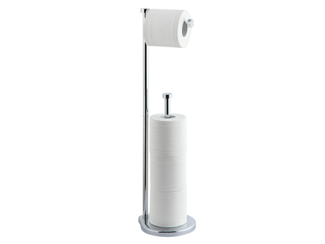 Free Standing Bathroom Toilet Paper Holder Stand with Reserve, Reserve Area has Enough Space for Jumbo Roll (Chrome)