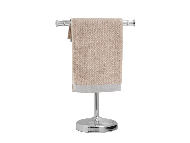 Polished Chrome Hand Towel Holder Stand Countertop Towel Rack 13 Inch Bathroom Kitchen Vanity T-Shape Towel Stand Free Standing Stainless Steel...