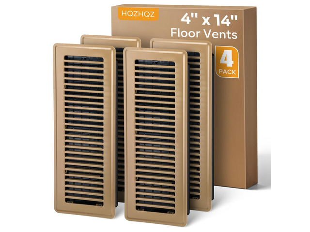 4x14 Floor Register, Floor Vent Covers, Heavy Duty Steel Walkable Floor Vent, Easy Adjust Air Supply Lever, Vent Covers for Home Floor, Air Vent...