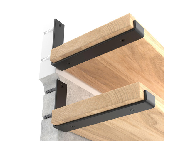 10 inch Shelf Brackets 6-Pack, 1/5' Thick Floating Shelf Bracket 9.25' x 6' x 1.5', Heavy Duty Shelf Support for DIY Wall Shelf, Black Industrial...