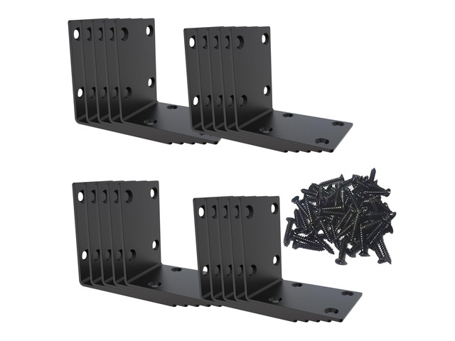 Black Stainless Steel Corner Bracket L Brackets Metal Corner Brace 20Pcs, 2.8x2.8x2(inch), Heavy Duty Metal Anger Bracket for Wood Corner/Shelf...