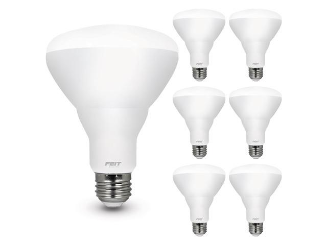 BR30 LED Light Bulbs, 100W Eq, Dimmable, Daylight 6 Pack E26 Base, 5000K, 1400 Lumens, CRI 80, 10 Year, Damp Rated, for Recessed Cans, Wide Flood Beam