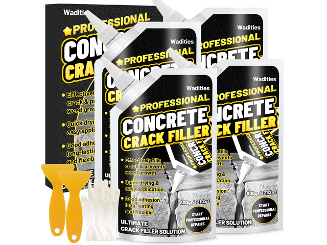 Concrete Crack Filler, 5.3LB High Elasticity Cement Crack Repair Sealant Slab Concrete Waterproof Repair Sealant for Driveways, Walkways, Patio,...