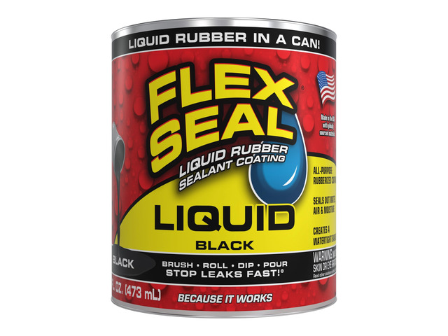 Rubber Sealant Coating, Waterproof, Black, 16 oz Stops leaks fast, brush, roll, dip or pour on, UV resistant, prevents rust, corrosion, roof,...