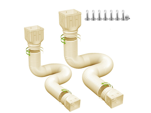 2 pack Flexible Rain Gutter Downspout Extensions,Drain Downspout Extender,Gutter Extension Flexible,Down Spout Drain Extension Pipes,Extendable...
