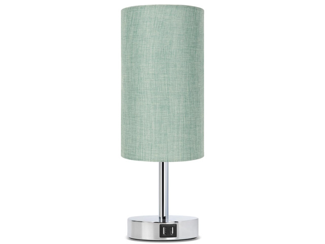 Bedside Lamp with USB Port - Touch Control Table Lamp for Bedroom 3 Way Dimmable Nightstand Lamp with Round Denim Fabric Shade for Living Room,...