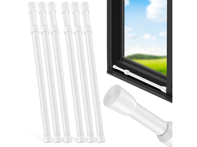 6 Pack Window Security Bar Adjustable Sliding Lock Security Stick for Rubber Tips, Adjustable Sliding Glass Door Lock Bars 15.7''-27.5'' Window...