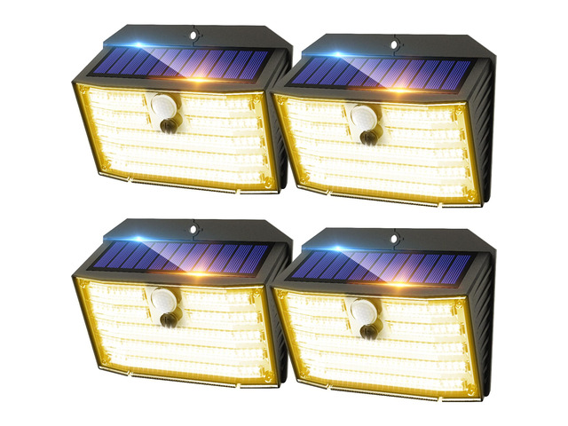 Solar Lights Outdoor [ /126 LED], Wireless Motion Sensor Lights, IP65 Waterproof Security Lights 3 Modes, 270° Lighting Angle, Ultra-Bright Wall...