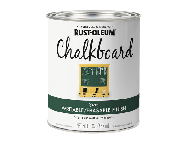 Green Chalkboard Paint Creates Writable Erasable Surface, Home School And Craft Projects, Smooth Matte Finish, 30 Oz