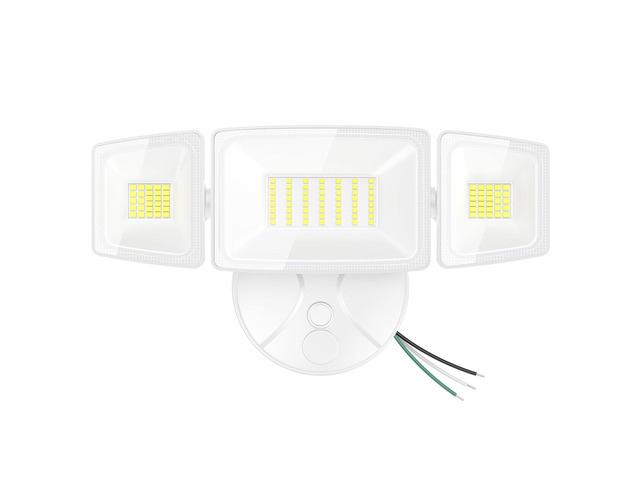75W Flood Lights Outdoor, 7000LM Brightness Security Lights Switch Controlled, 3 Adjustable Heads, IP65 Waterproof, 6500K Wall Mount Exterior LED...