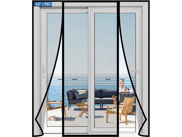 Magnetic Screen Door Upgraded PET Mesh Stronger Than Fiberglass and Polyester,Hands Free,Keeps Bugs Out,Pet & Kid Friendly,Suitable for Sliding...