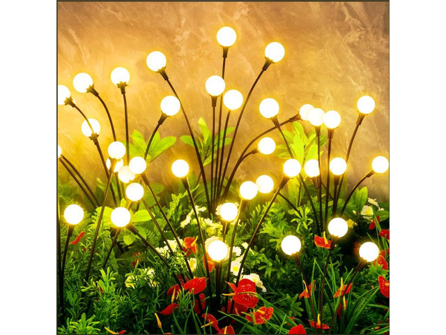 Solar Lights Outdoor Waterproof, 2 Packs 16LED, Solar Garden, Patio, Garden Decor, Patio Decor, Firefly Outdoor, Unique Gifts for Women, Gifts for...