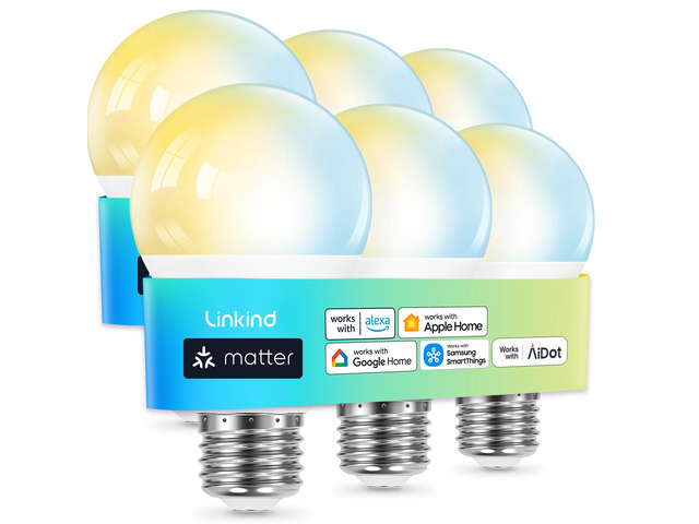 Matter Smart Light Bulbs, Work with Apple Home, Alexa, Google Home Matter-enabled Direct Connect, Warm White to Daylight (2700K-6500K), LED...
