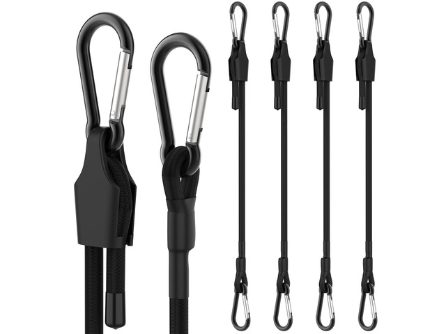 72 Inch Adjustable Bungee Cords with Carabiner Hooks 4 Pack Heavy Duty Outdoor Super Elastic Bungee Straps Easily Adjust from 8' to 75' for Cargo,...