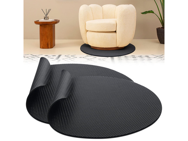 Recliner Pad for Hardwood Floors, Double-Sided Non-Slip, 2 Pack 27.5'' X 27.5'', High-Density PU Padding, Prevents Sliding and Floor Scratches, For...