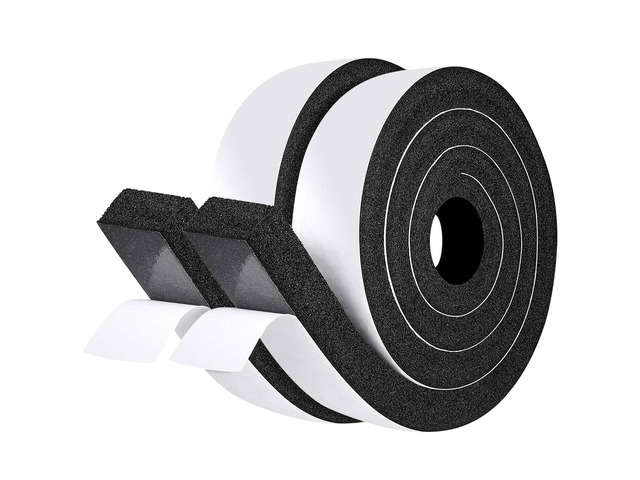 AC Window Seal Foam Tape, 2' x 1' Thick Weather Strip, 2 Rolls Extra Wide Adhesive Foam Tape, High Resilience for Ac Windows, Doors & Gaps, Absorbs...