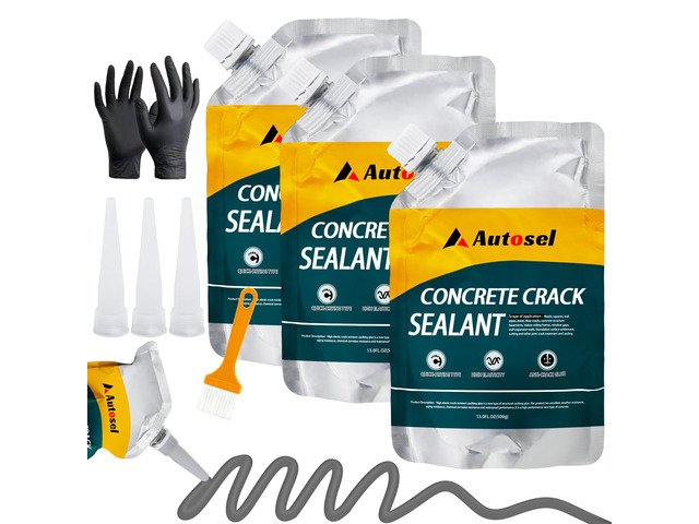 Concrete Crack Filler, Exterior Cement Crack Filler, Self-Leveling Cement Crack Repair Sealant, Fast Drying, Effectively Repairs Cracks in...