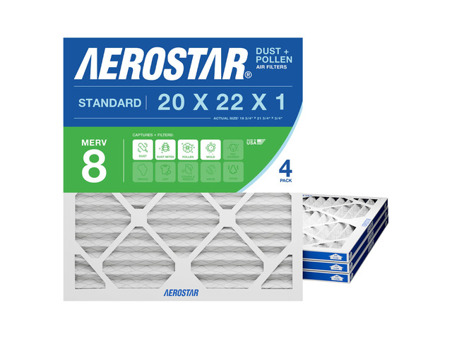 20x22x1 MERV 8-4 Count - High Efficiency Pleated HVAC, Furnace & Air Conditioner Filters - Removes Dust, Lint, Mold & Allergy-Causing Pollen