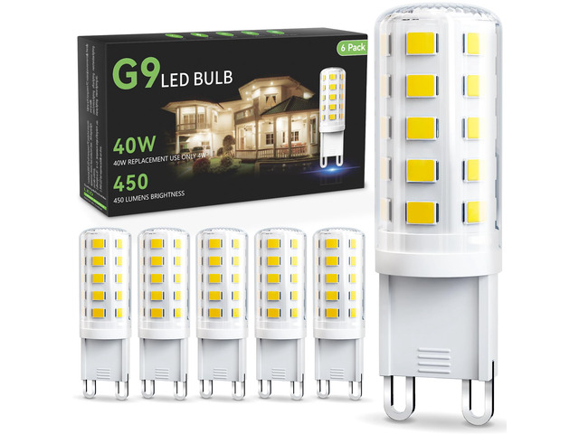 G9 LED Bulb 4W, 4000K Neutral White 6 Pack, 40 Watt Eq, G9 Base,120V T4 G9 Halogen Replacement, G 9 Bi-pin Base Light Bulbs for Chandelier, 450 LM...