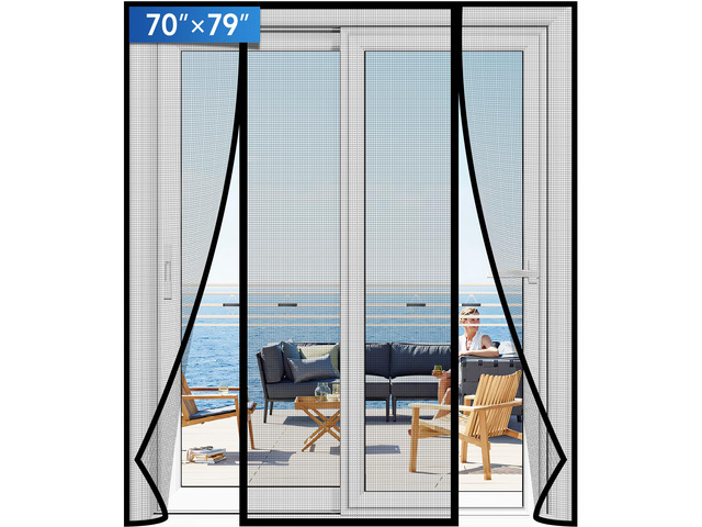 Magnetic Screen Door Upgraded PET Mesh Stronger Than Fiberglass and Polyester,Hands Free,Keeps Bugs Out,Pet & Kid Friendly,Suitable for Sliding...