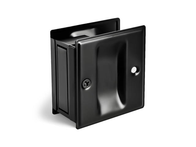 4 Pack Privacy Pocket Door Pull - No Switch Plate, Replace Old/Damaged Pull, 2-3/4'x2-1/2', for 1-3/8' Thickness Door, Black