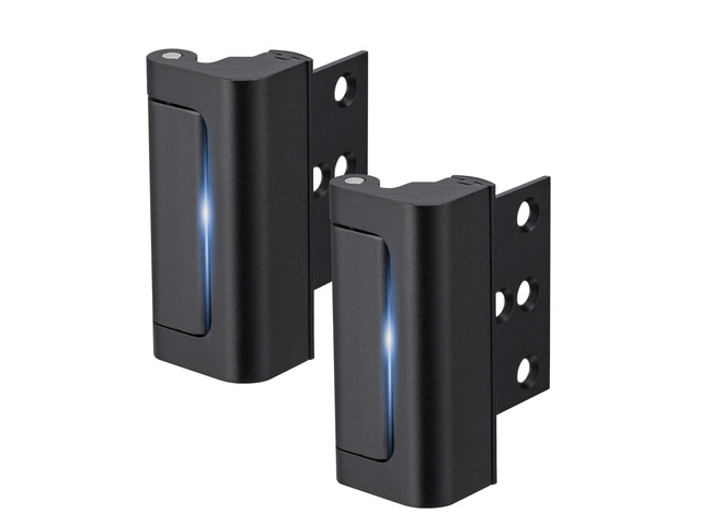 2 Pack Home Security Door Lock,with 3' Stop Withstand 800 lbs (Black) Childproof Door Reinforcement Lock,for Inward Swing Doors,Night Kids Safety...