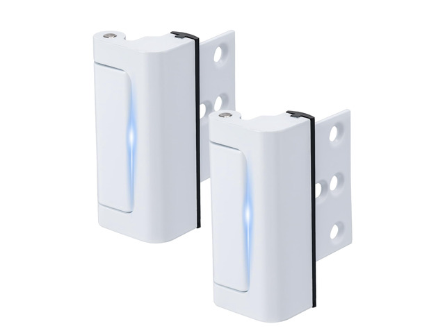 2 Pack Home Security Door Lock,with 3' Stop Withstand 800 lbs (White) Childproof Door Reinforcement Lock,for Inward Swing Doors,Night Kids Safety...