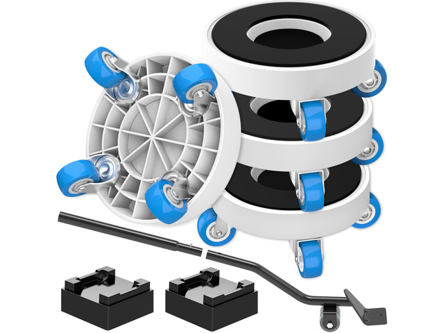 New Upgrade Furniture Movers with Wheels: Deep Groove for More Secure Grip Furniture Sliders with 360° Rotatable Wheels - Moving Heavy Duty Sofa...