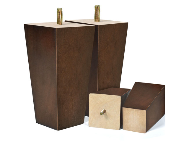 5 inch Sofa Legs Wood Furniture Legs Pack of 4 Pyramid Couch Legs Mid-Century Modern Brown Replacement Legs