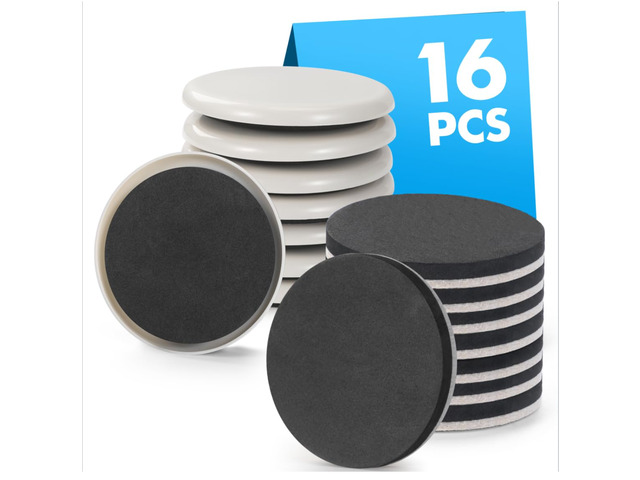 16-Pack Furniture Sliders for Hardwood Floors & Carpet, Save 80% Effort Safely and Easily, The Glide Tool Set for Heavy Furniture and Appliances,...