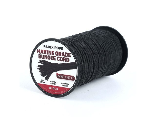 Marine Grade Bungee Cords Heavy Duty Outdoor - Bungee Cord Roll - 100% Stretch Elastic Cord and Absorbent Bungee Shock Cord for Kayak Deck,...