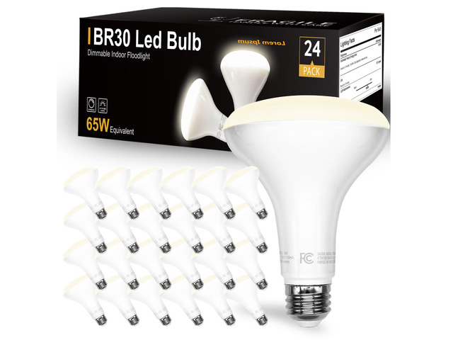 24Pack BR30 LED Bulb Indoor Flood Light Bulbs, 65W Equivalent Dimmable LED Bulbs, 4000K Neutral White, 850 Lumens E26 Base, Recessed Can Bulb for...
