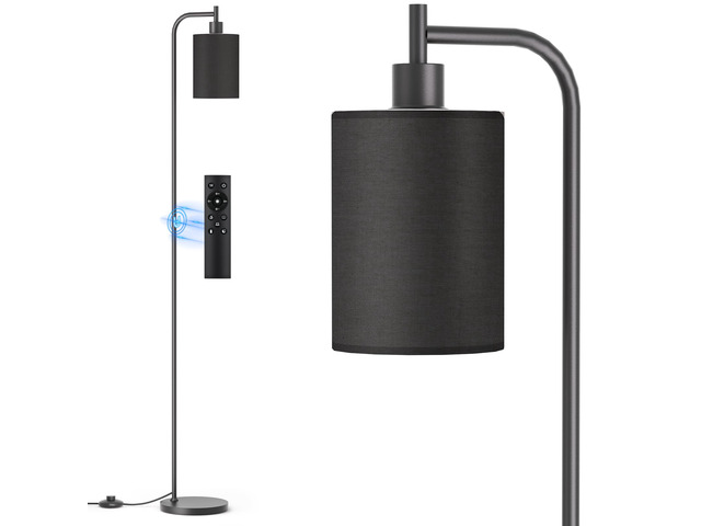 Floor Lamp with Linen Shade, Dimmable Tall Standing Lamp with Remote Control & 3 Color Temperatures, Modern Floor Lamps for Living Room Bedroom...