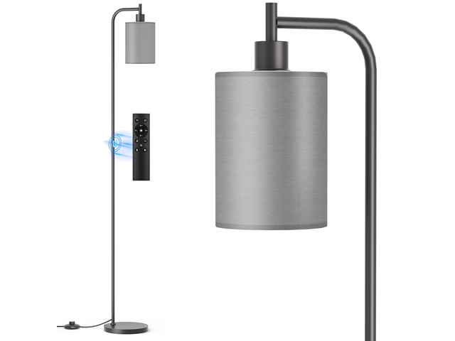 Floor Lamp with Linen Shade, Dimmable Tall Standing Lamp with Remote Control & 3 Color Temperatures, Modern Floor Lamps for Living Room Bedroom...